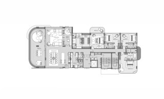 Condominium floor plan, 4 bedrooms in Banyan Tree Beach Residences Oceanus No. 11006