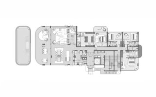 Condominium floor plan, 4 bedrooms in Banyan Tree Beach Residences Oceanus No. 11007